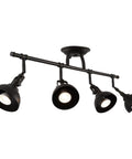 Slick Broadway 30 Inch Modern Industrial 4 Light Fixed Track Lighting Kit With Adjustable Spotlight Heads in Oil Rubbed Bronze Finish