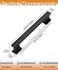 5 Inch Matte Black Cabinet Handles Set Of 10 Heavy Duty Drawer Pulls dimensions shown with mounting screws sizes 25mm 35mm 40mm