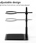 Adjustable Pour Over Coffee Stand Featuring Rock Solid Aluminum Base For Home Office Brewing Hassle Free Setup And Smooth Consistent Flow For Your Daily Morning Cup Of Joe, adjustable design with black finish.