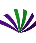 60 Piece 4 Inch Arrow Feathers Right Wing Shield Cut Fletching In Green And Purple for wood bamboo and carbon arrows