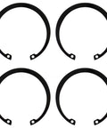 Four black metal wheel bearing spacer rings with mounting holes, size 44x72x33.