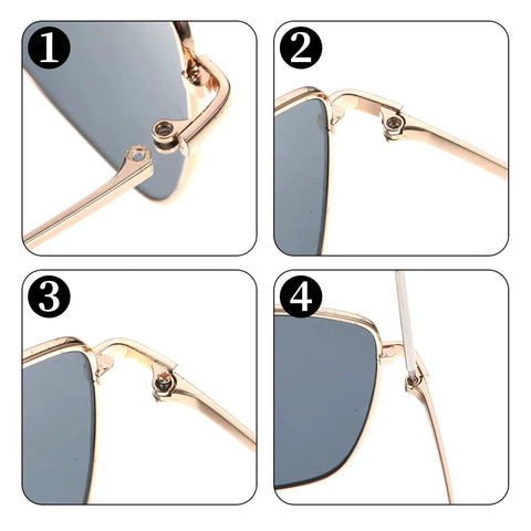 Gold Metal Eyeglass Temple Replacement Arms With Clear Tips Complete Repair Kit Includes Screwdriver And Screws For A Solid Frame Repair And Sharp Upgrade That Really Hits Different, detailed angles of assembly.