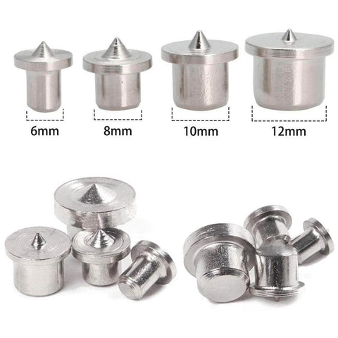 Wood Dowel Center Pin Alignment Tool Set Of 4 For Precise Woodworking 16 Pcs In 6Mm 8Mm 10Mm And 12Mm Sizes With Chrome Finish Steel Durable Rust Resistant For Accurate Dowel Alignment And Fast Assembly