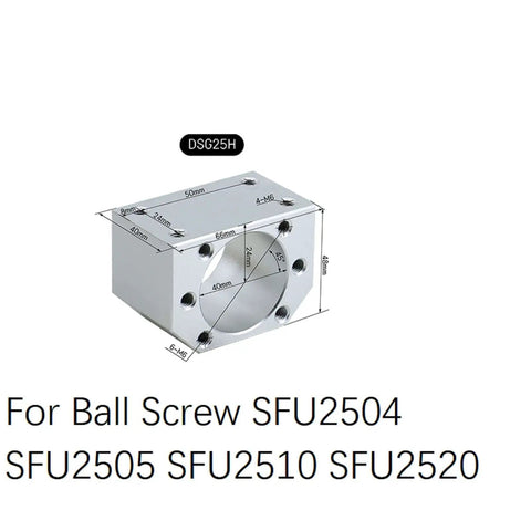 DSG25H nut housing for SFU2504, SFU2505, SFU2510, SFU2520 ball screws