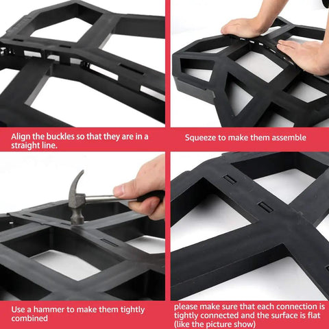 DIY Concrete Path Maker Molds 17 By 17 Inch 1.6 Inch Thick Irregular Stepping Stone Pavers assembly instructions