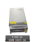 Powerful 500W 24V 20A Single Output Switch-Mode Power Supply LED SMPS Driver With Stable Regulation And Overload Protection S-500-24