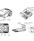 Diagram showing Ultra Quiet Robotic Lawn Mower For Big Yards Up To 1,500 Square Meters With Smart Satellite Navigation components