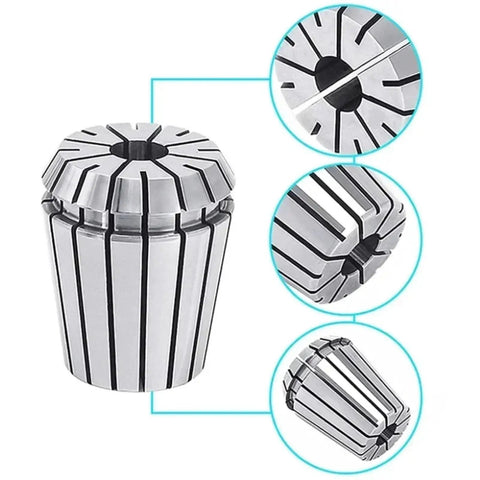 Premium ER Collet Set For Precision Machining With A Grade Accuracy Of 0.015mm, showcasing grip design and stability.