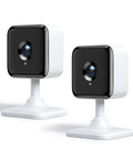 Indoor Security Cam and Baby Monitor 1080P HD WiFi Cam with Night Vision, Motion and Sound Alerts, 2-Way Audio, 2 Pack flat view