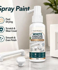 Cabinet Hardware Spray Paint, Quick-Dry Refinish for Knobs & Hinges, 50ML spray bottle on a marble surface with handles.