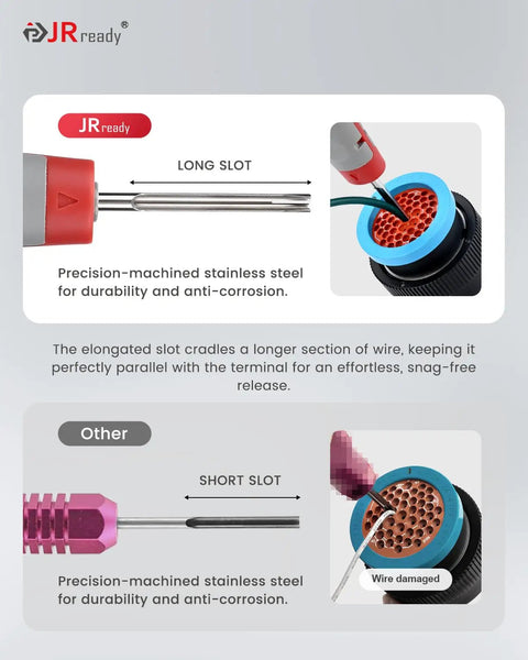 8 Piece Depinning Tool Set With Insulated Handles And Plastic Terminal Removal Tools For DT Connectors showing insulated handles