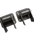 Hardcore Universal Chevy LS Swap Engine Motor Mounts With Smooth Polyurethane Bushings And Rig Ready Tig Welded Steel Brackets close-up of steel brackets with polyurethane bushings.