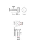 Heavy Hitter Socket Head Screws And Chicago Screw Set With Hex Wrench, M6 x 30mm screw dimensions diagram