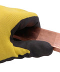 Gloved hand holding Copper Flat Bar 3/8 By 1 By 6 Inch C110 Solid For Diy Craft Milling Lathe Knife Making And Hobby Projects Durable Copper Stock
