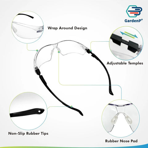 Hella Durable Wraparound Safety Glasses With Anti Fog Scratch Proof Polycarbonate Lenses For Yard Work Lawn Mowing Shooting And Outdoor Adventures Ansi Z87 Approved Unisex Eyewear That Slays Every Task with wraparound design and adjustable temples.