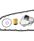 Nissan Transmission Oil Filter Pan Gasket Kit For JF011E RE0F10A Transmissions showing parts and gasket layout.