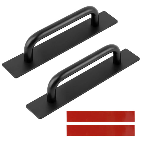 Adhesive Cabinet Handles 5.83 Inch 2 Pack Push Pull No Drill Installation for Kitchen Cabinets Bathroom Vanities Sliding Doors