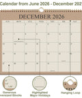 Nail Your 2026 to 2027 Game Plan With This 18 Month Wall Calendar Spanning August 2026 to December 2027 in Green With Premium Paper Twin Wire Binding and A Hanging Hook at 8.5 X 11 Inches to Keep You Squeaky Clean on Every Schedule, showing December 2026 layout with highlighted holidays.