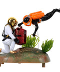 Floating Diver Treasure Chest Aquarium Ornament For Fish Tanks With A Totally Unique Underwater Scene And Design A Cool Marine Decor Accessory Featuring A Diver And Hidden Treasure To Create Realistic Tank Landscape.