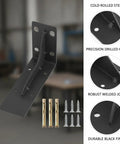Heavy Duty Triangular Shelf Bracket For Garage Storage Built To Last Cold Rolled Steel Wall Mount Corner Brace, black finish, screws included