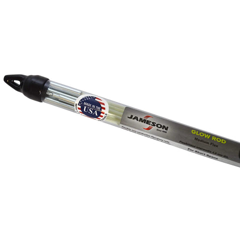 Six Piece Glow Rod Set Of Fiberglass Poles, 30 Foot Total Length, 3/16 Inch Diameter, Ultra Flexible Yet Tough, Built To Handle Tight Turns, 4 Inch Bend Radius, 500 Pound Tensile Strength, Steel Ferrules For Custom Lengths, Easy Assembly, fiberglass glow rod tube