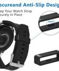6 Pack Watch Band Keepers Silicone Retainer Rings For 16mm, 18mm, 20mm, 22mm, 24mm, 26mm Straps Replacement Fasteners For Smart Sport Watches Black Easy To Install