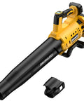 Cordless Leaf Blower With Brushless Motor, 480 CFM, Six Speed Settings Up To 130 MPH, Digital Display Handheld Blower, yellow body
