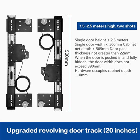 Heavy Duty Hidden Door Hinges With Double Row Ball Bearings For A Knockout Smooth Roll Built Tough Using Raw Cold Rolled Steel For Real Deal Closet And Wardrobe Hardware Projects, 500mm height.