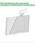Diagram showing assembly of Waist Height Raised Garden Bed 36 Inches Tall For Easy Back Friendly Gardening Open Bottom Outdoor Galvanized Metal Planter Box 8 By 4 By 3 Feet For Vegetables And Flowers Brown.