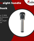 Pro Grade C1 ER32 Straight Shank 100mm Collet Chuck Holder for CNC Lathe and Milling, 25.4mm Shank, Steel