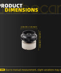 Direct Fit Electric Water Pump Rotor Compatible With Toyota Prius 2010 To 2015 dimensions shown, 4.98 cm and 5.28 cm, black and white material