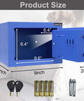 Induction Light Digital Security Safe Box Heavy Duty Steel Hidden Lockbox open with dimensions and accessories shown