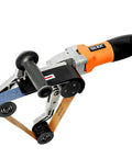 Beast Mode Pipe Polisher And Belt Sander For Stainless Steel Round Tubes 110V 800W Motor showing sanding belt and handle