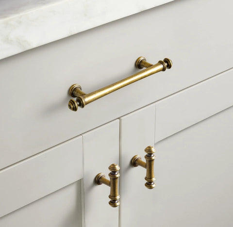 Six Pack 3 Inch Hole Center Cabinet Pulls Antique Brass Zinc Alloy Drawer Handles For Kitchen Cabinets And Furniture Durable