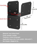 Diagram of Super Sturdy Rock Solid Post Cap Tie Brackets For 4x4 Wood Decks And Joist Hangers showing dimensions and specifications.
