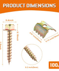 Heavy Duty Galvanized Fence Staples 200 Pack Rut Resistant Wire Nails For Mesh And Barbed Fencing Quick Setup With Electric Drill Tough As Nails Secure Your Property Effortlessly dimensions shown with screws and plate details.