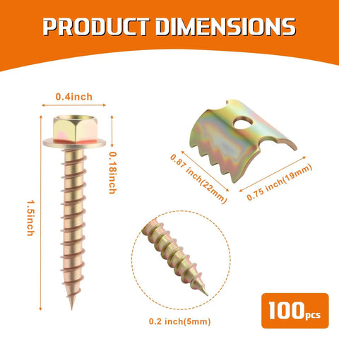Heavy Duty Galvanized Fence Staples 200 Pack Rut Resistant Wire Nails For Mesh And Barbed Fencing Quick Setup With Electric Drill Tough As Nails Secure Your Property Effortlessly dimensions shown with screws and plate details.