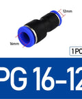 10Pcs PG Air Fittings Set for Hose 4 to 12mm Male BSPT Threads Quarter Inch Half Inch One Eighth Inch Three Eighth Inch Pneumatic Connectors for Home Shop Garage Easy Install for Common Air Hose Systems in Shops and Garages. 1pc PG16-12, 16mm to 12mm