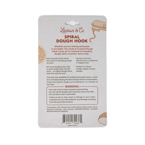 Packaging for Stainless Steel Spiral Dough Hook For KitchenAid Stand Mixers 4.5 and 5 Quart Tilt Head Models