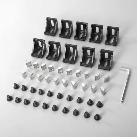 10 Piece 90 Degree Corner Bracket Set For 4040 Aluminum Extrusion 8mm Slot Solid Cast Steel Built To Last Rust Resistant M6 T Nuts