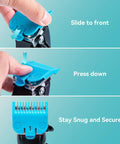 Clipper Guard Set For Most Hair Clippers Replacement Guides Includes Three Guards In Sizes One Sixteenth, One Eighth, And Three Sixteenths Inches Color Coded With Random Colors For Quick Picks And Easy Swaps On Wahl Clipper Heads installation steps