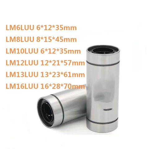 Beefed Up Linear Motion Bearing Extension Kit For LM6LUU LM8LUU LM10LUU And 12 To 50 LUU Sliding Rails For Smooth Easy Install And Long Lasting Performance With Low Friction And Quick Mount Design For Tough Workflows. LM6LUU to LM16LUU sizes, steel linear bearing
