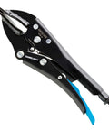Eight Inch Sheet Metal Locking Pliers Model 108 8 with flat jaw for precise metal work in tight spaces, featuring forged carbon steel jaws