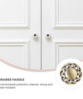 European Style Iron Nickel Alloy Cabinet Handles Set Of 2 In Vintage Dark Bronze mounted on white cabinet doors