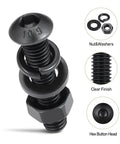 All In One M2 Fastener Set 1300Pcs Hex Socket Button Head Screws Nuts Bolts And Washers In 10.9 Grade Alloy Steel Black Oxide M2 4 6 8 10 12 16 20 Mm Includes Nuts And Lock Washers Heavy Duty Pro Grade Hardware Kit, M2 bolt with nut and washers