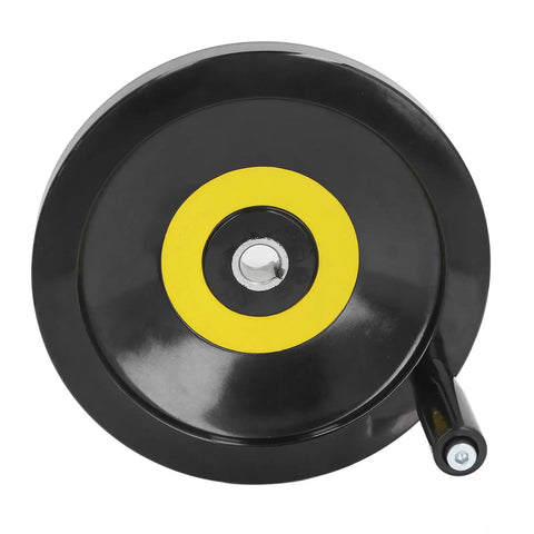 Rock Solid Table Saw Hand Wheel With 22mm Center Hole And 250mm Outer Diameter For Lathe Milling Grinder Ergonomic Revolving Handle And Durable Engineering Plastic Control Wheel For Industrial Use front view
