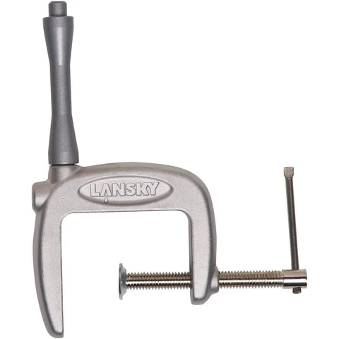 Super C Clamp for Blade Sharpening and Handy Workbench Projects, Two-Piece Mount, lightweight aluminum clamp on white background