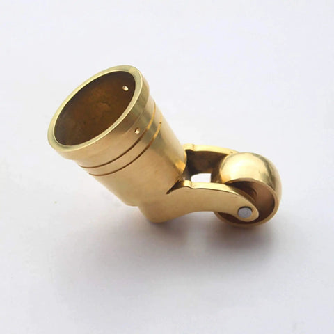 One Inch Solid Brass Swivel Caster Wheels Featuring Slick Antique Cup Design Rock Solid Heavy Duty mobile base close-up view.