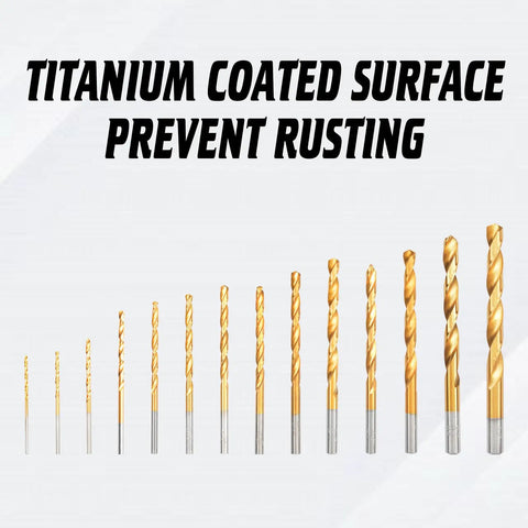 Titanium Coated Drill Bit Set 99-Piece High Speed Steel Twist Bit Kit With Storage Case Ideal For DIYers And Pros