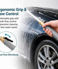 Power Washer Wand With Jet Nozzle for Garden Hose used on car, ergonomic grip, flow control, high-pressure cleaning